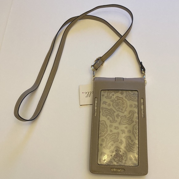 Phone Holder with screen protector and touchscreen capability khaki taupe nylon - Picture 2 of 6